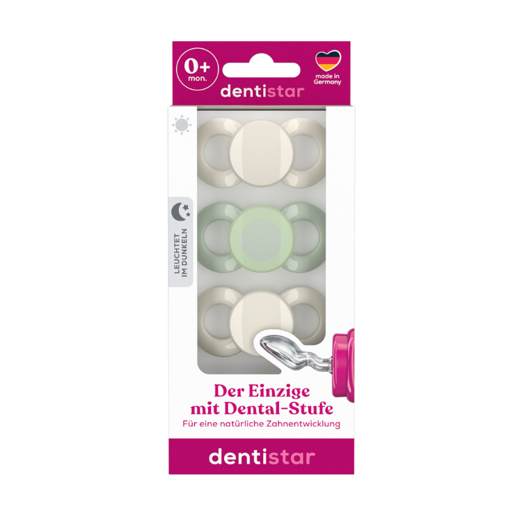 Dentistar Day & Night Babe Soother Size 1 Set in 3 (0-6months)