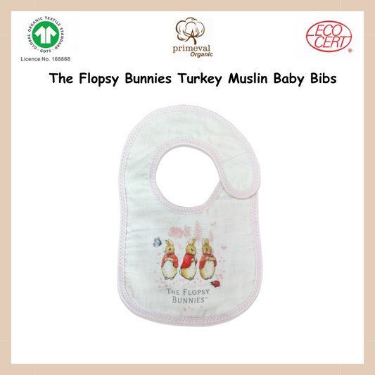 The Flopsy Bunnies Turkey Muslin Baby Bib