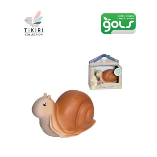 Snail Natural Rubber Teether, Rattle & Bath Toy