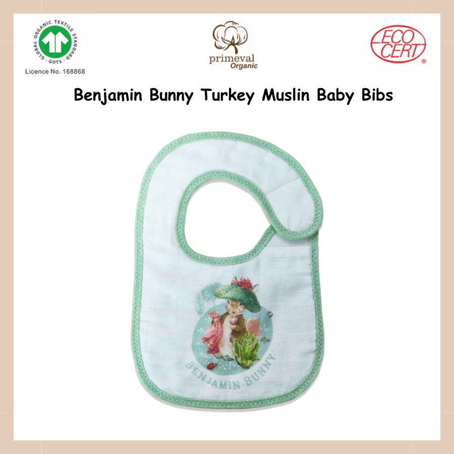 Benjamin Bunny Turkey Muslin Baby Bibs