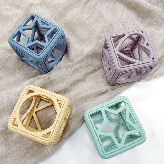 Baby cube silicone toy