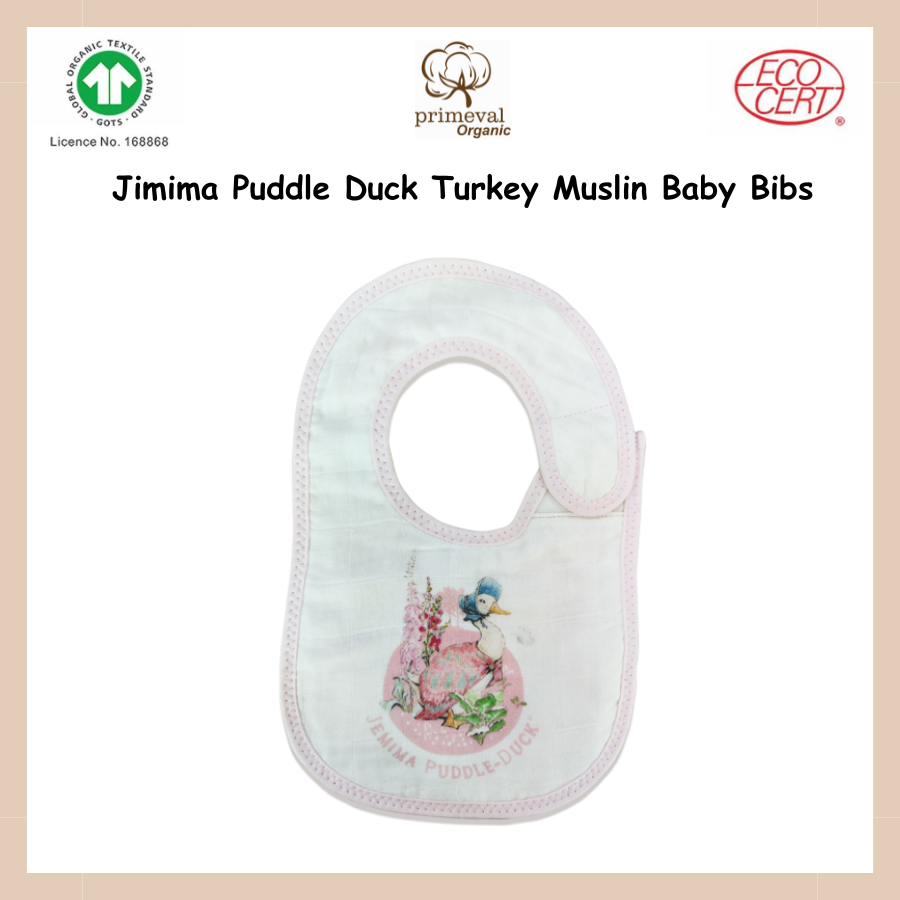 Jimima Puddle Duck Turkey Muslin Baby Bibs