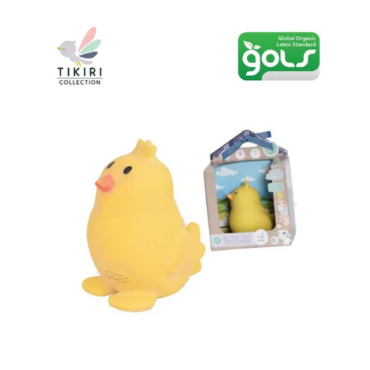 Chick Natural Rubber Teether, Rattle & Bath Toy