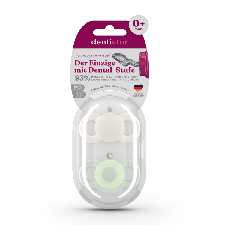 Dentistar Day & Night Babe Soother Size 1 Set in 2 (0-6months)