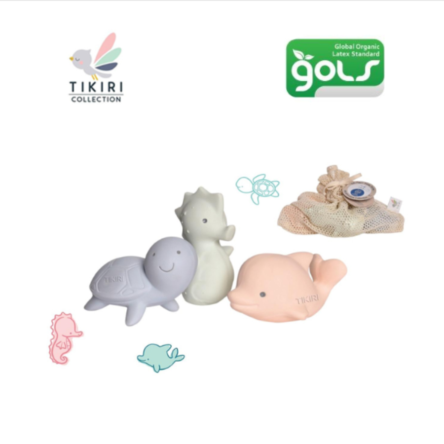 Natural Rubber Pink Dolphin| Natural Rubber Mint Sea Horse | Natural Rubber Blue Turtle