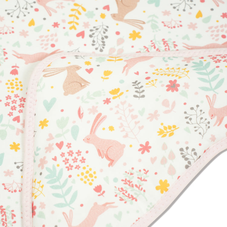 GOTS Organic Colour Rabbit Print Blanket (Winter)