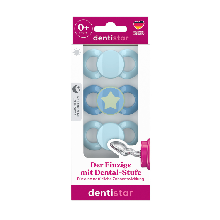 Dentistar Day & Night Babe Soother Size 1 Set in 3 (0-6months)