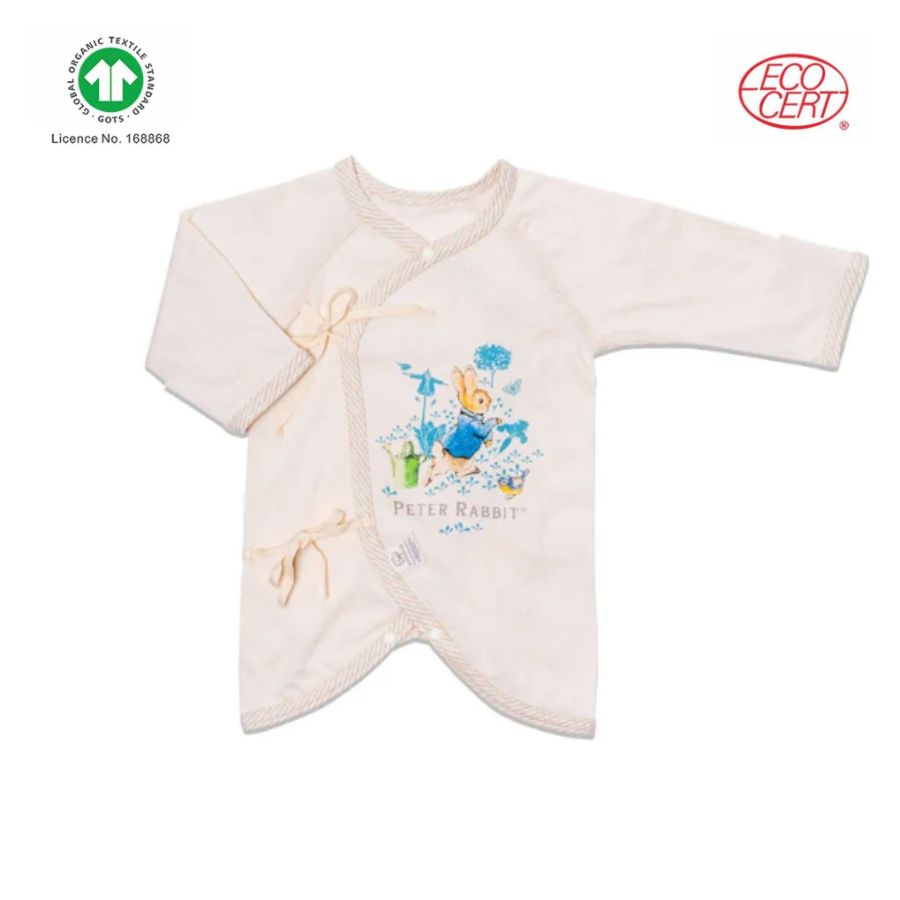 Peter Rabbit GOTS Certified Organic Pattern Short Robe Top (0-6months)