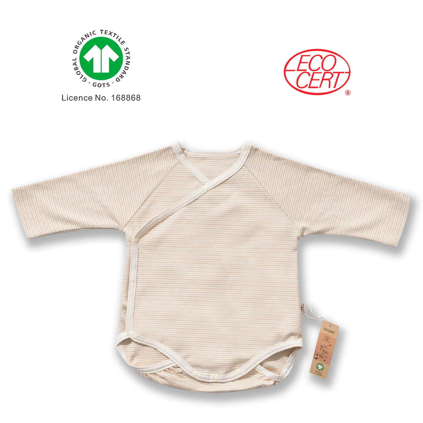 GOTS Certified Organic Long Sleeved Side-Snap Bodysuit