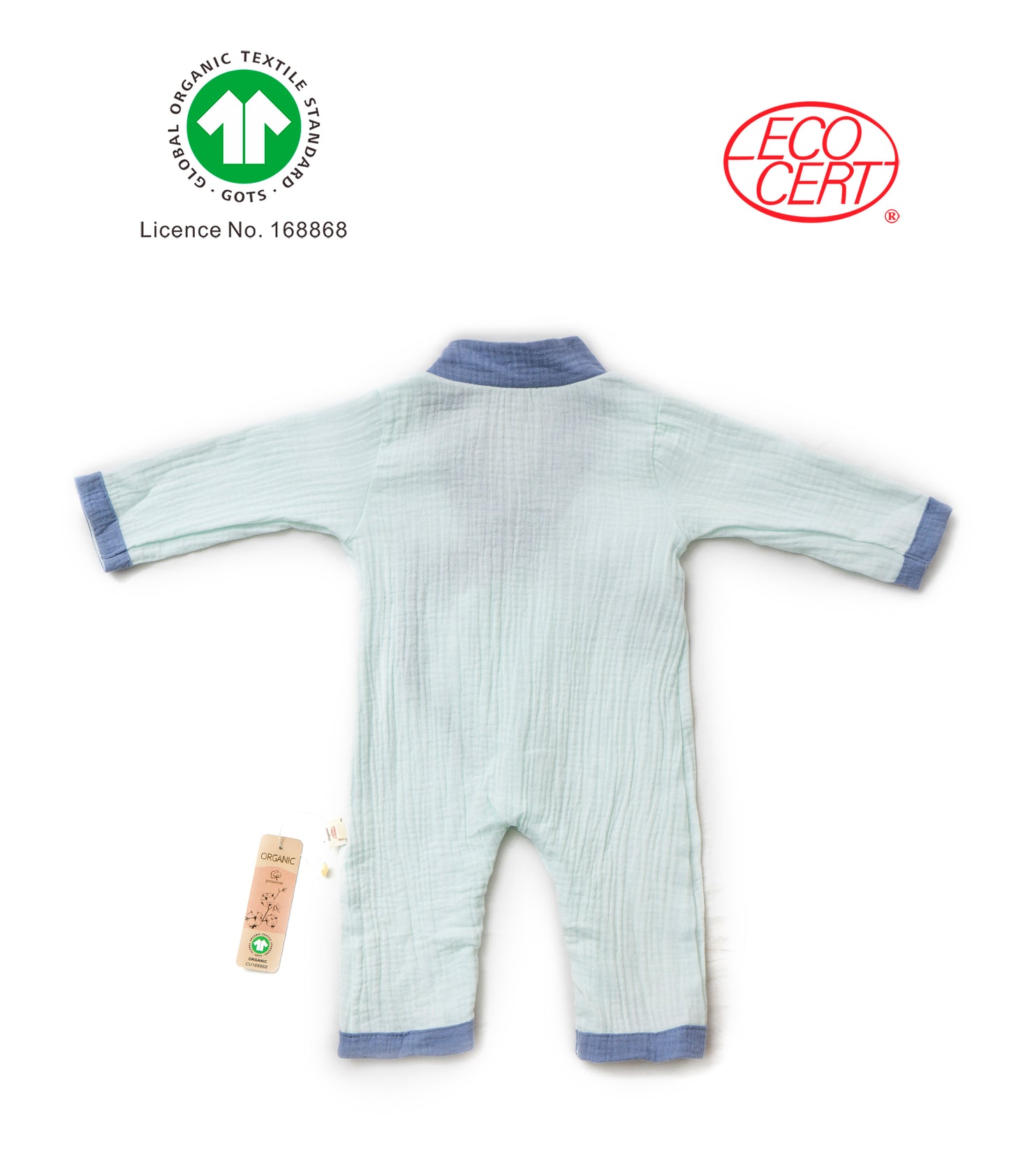 GOTS Certified Organic Doubled Muslin 2 in 1 Onesie (kimono/onesie)