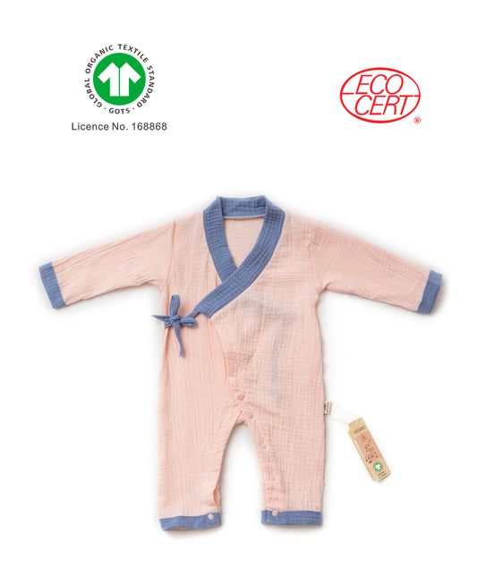 GOTS Certified Organic Doubled Muslin 2 in 1 Onesie (kimono/onesie)