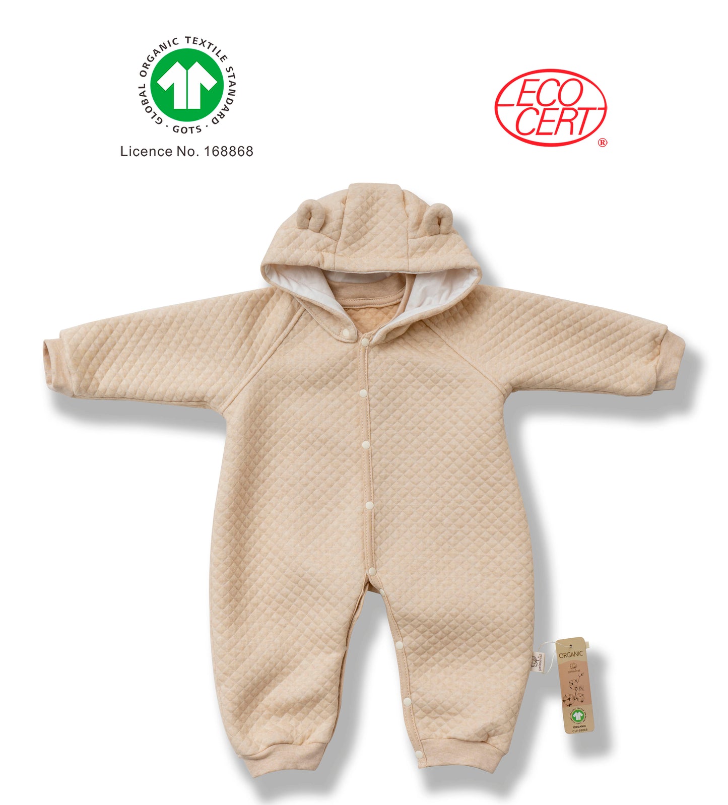 GOTS Certified Organic 2 in 1 Hooded Onesie (kimono/onesie)