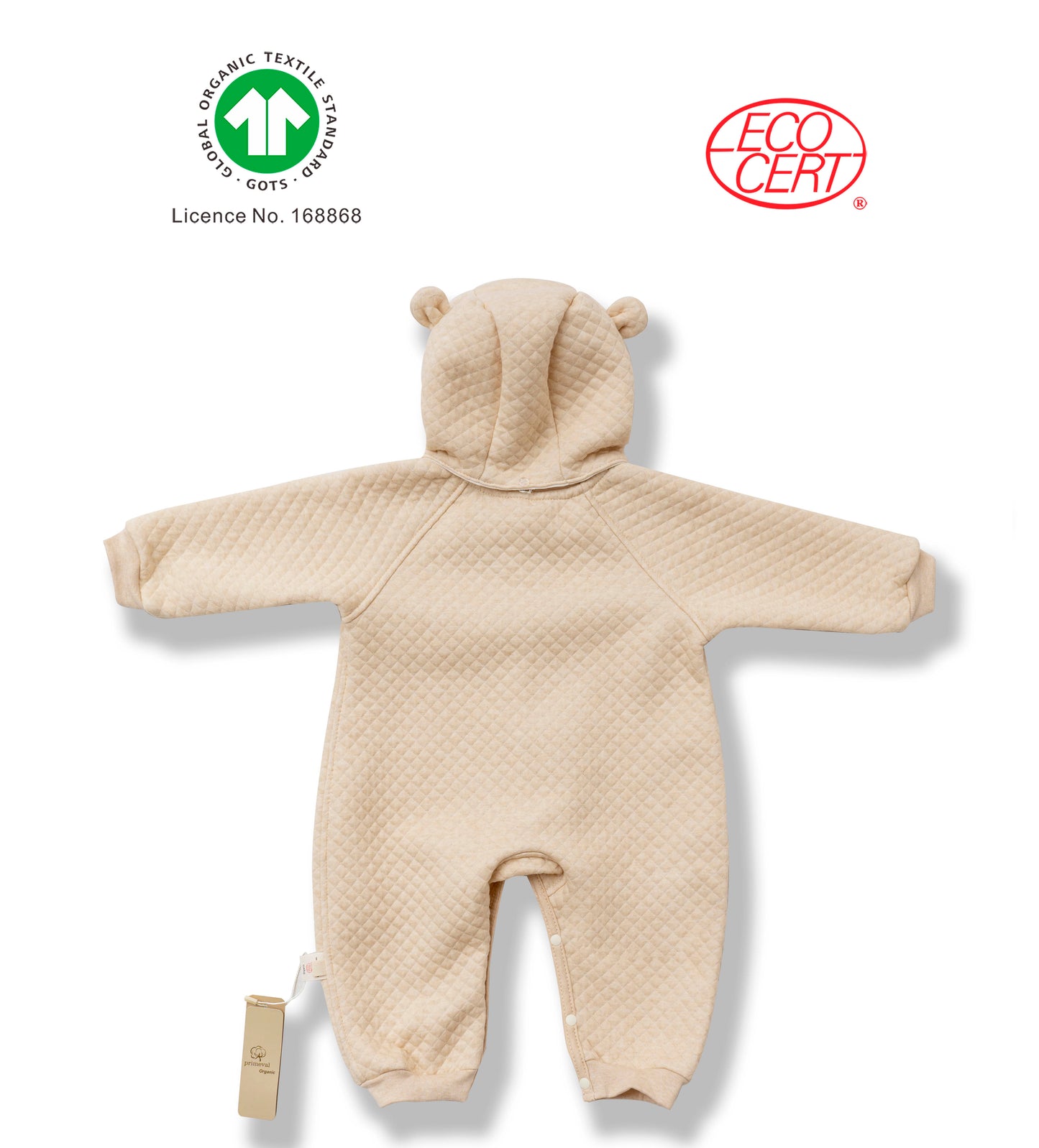 GOTS Certified Organic 2 in 1 Hooded Onesie (kimono/onesie)