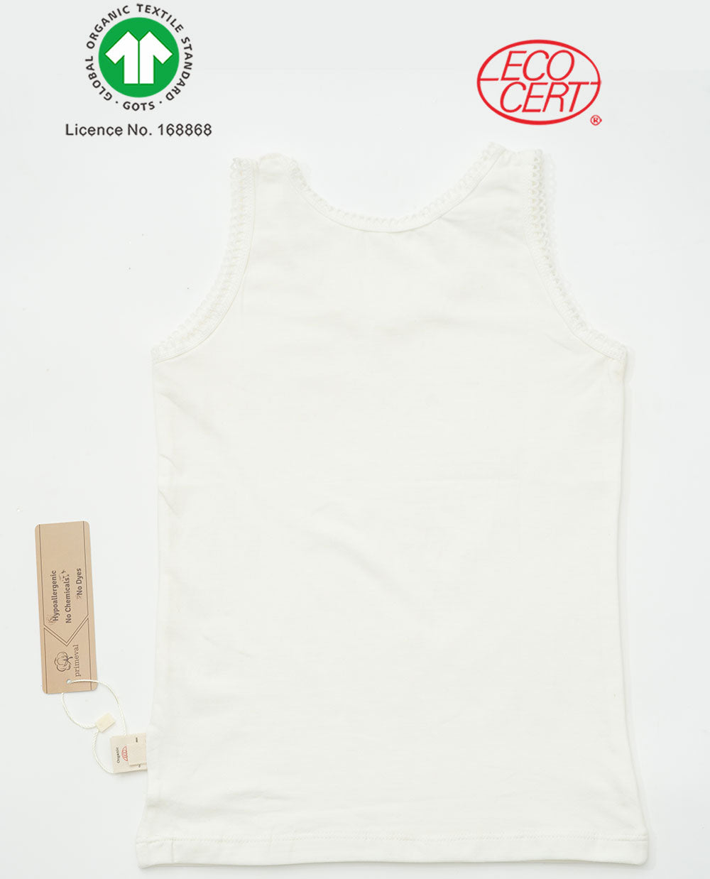 GOTS Certified Organic Girls' Sleeveless Undershirt