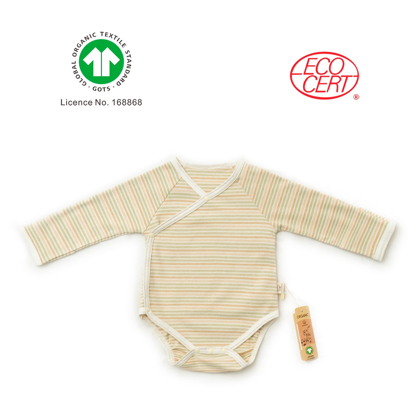 GOTS Certified Organic Long Sleeved Side-Snap Bodysuit