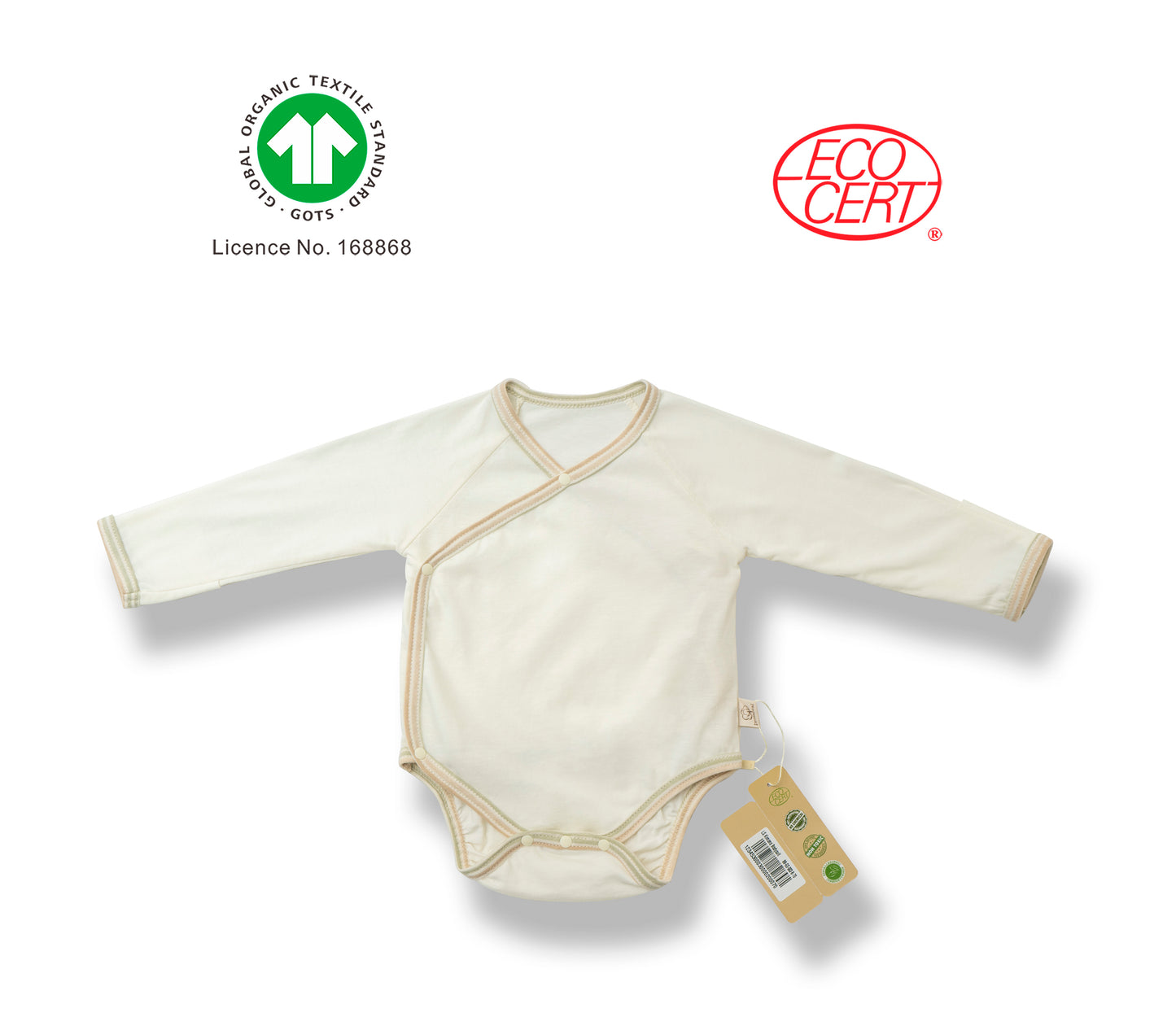 GOTS Certified Organic Long Sleeved Side-Snap Bodysuit