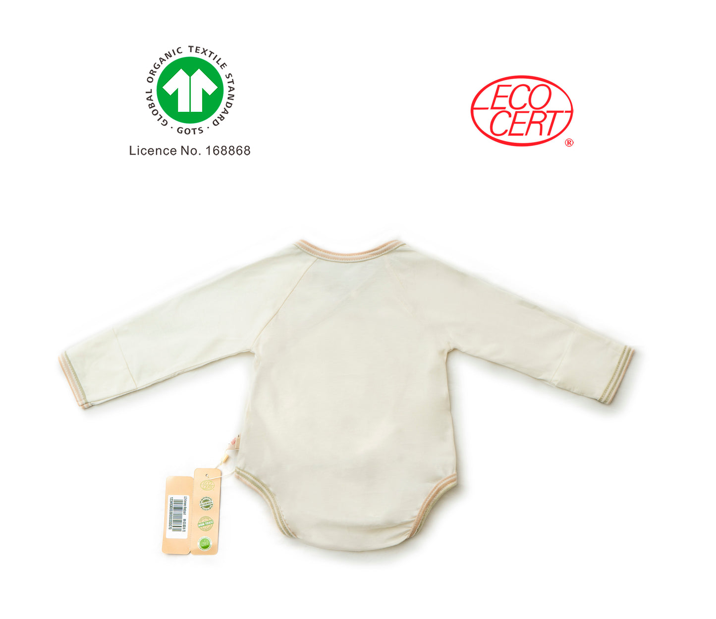 GOTS Certified Organic Long Sleeved Side-Snap Bodysuit