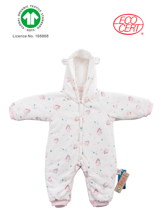 GOTS Certified Organic 2 in 1 Hooded Cotton-Padded Onesie (kimono/onesie)