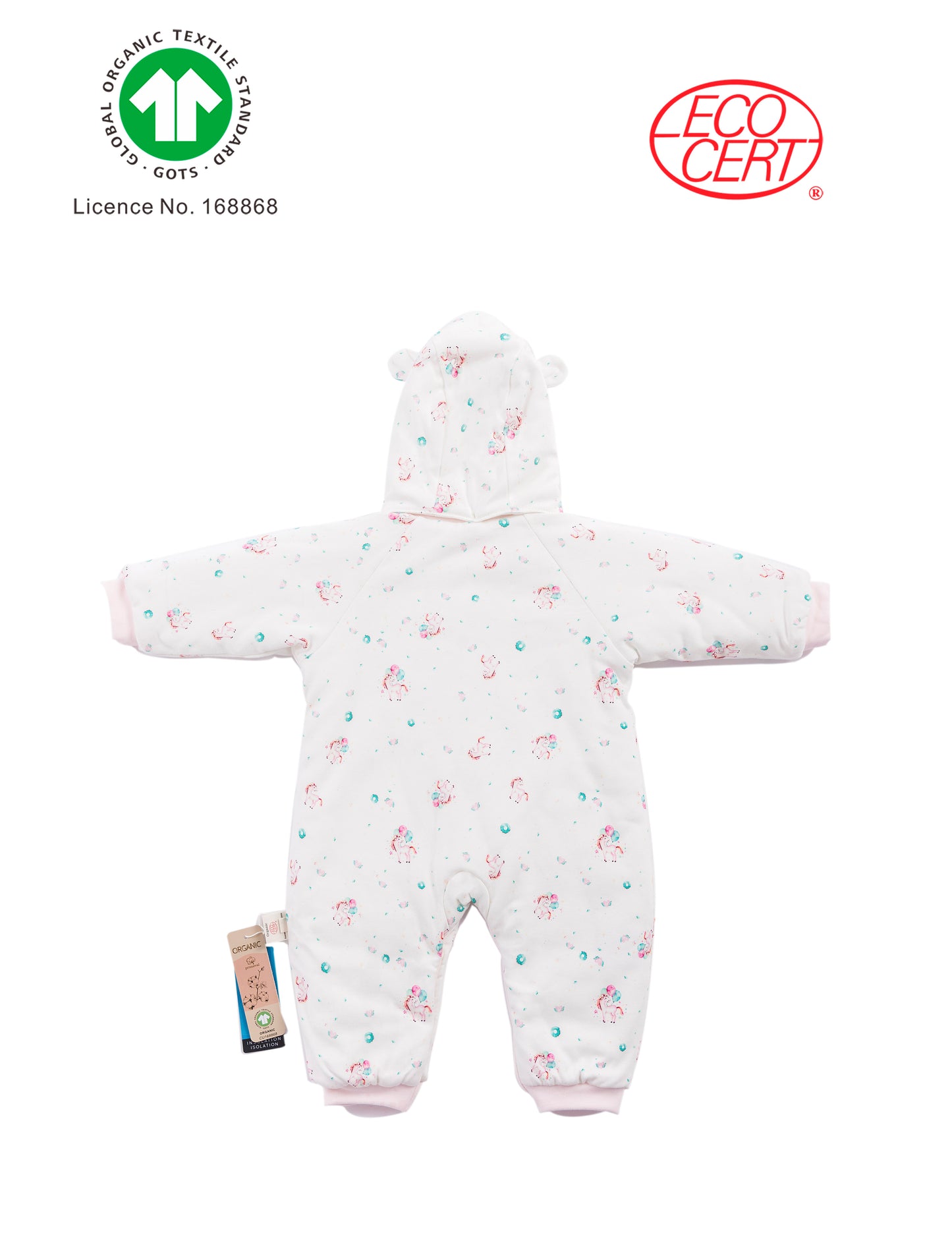 GOTS Certified Organic 2 in 1 Hooded Cotton-Padded Onesie (kimono/onesie)